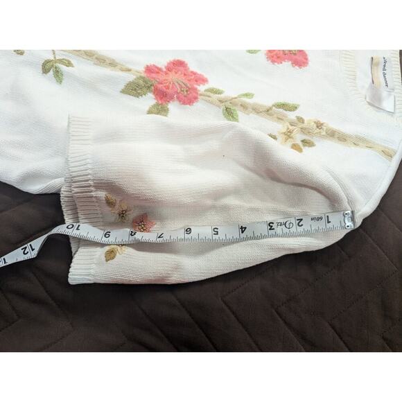 Pretty Vintage women's short sleeve knit sweater w/flowers by Alfred Dunner, 2X - Picture 7 of 9